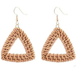 Lightweight bohemian rattan knit dangle earrings